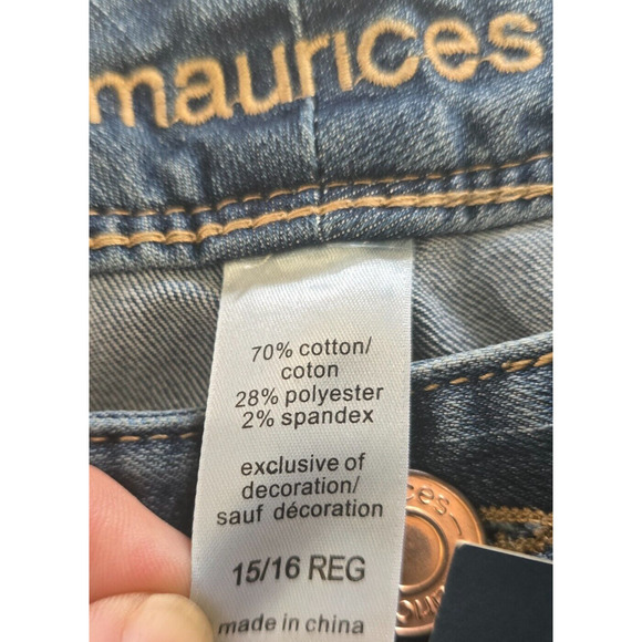 Maurices Ellie Jeans Women's 15 / 16 Reg Blue Medium Wash Straight Fit NWT - Picture 7 of 16